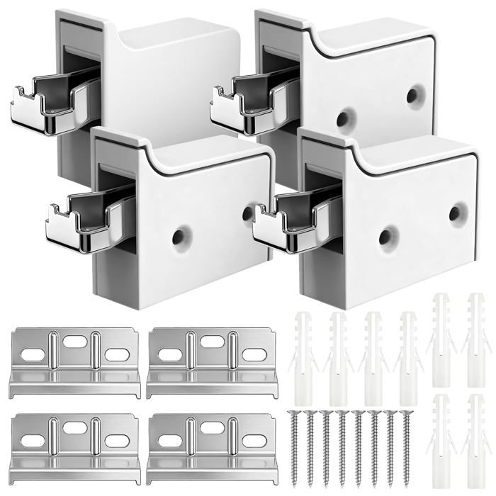 Fixation Meuble Suspendu Lot de 4  Suppt Étagère Murale pour Salle de Bain et Salon Charge Max 150 kg SUPPORT A ACCESSOIRE