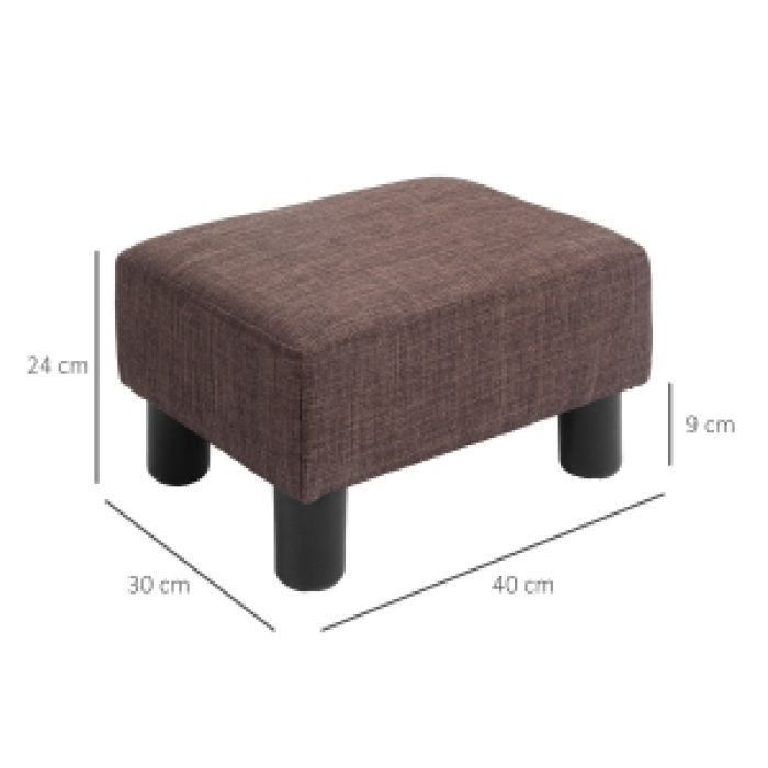 40 x 30 x 24 cm pouf repose-pieds rembourré HOMCOM tabouret dappoint en lin marron pour salon et entrée