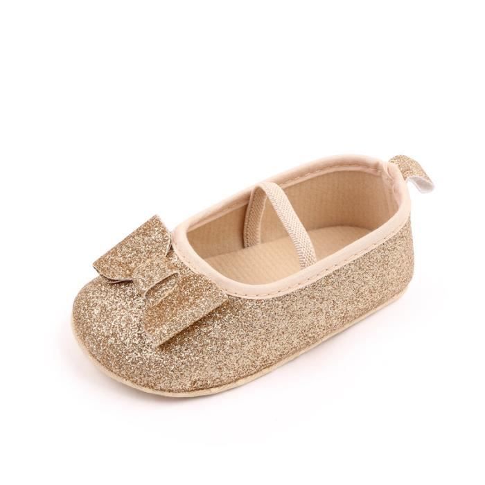 chaussure bebe dore