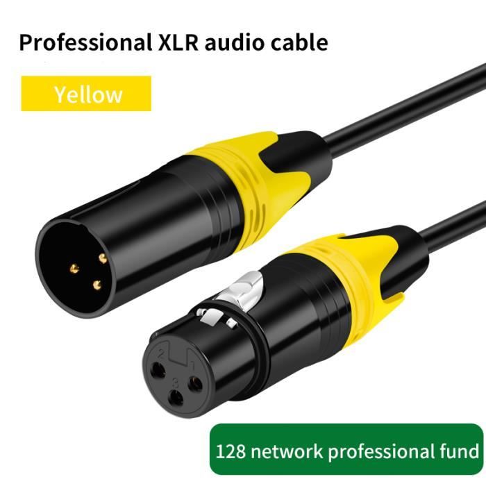 Jaune - 3m - Câble XLR mâle vers femelle pour Microphone karaoké, pour  mélangeur Audio, amplificateurs, Exten - Cdiscount Informatique