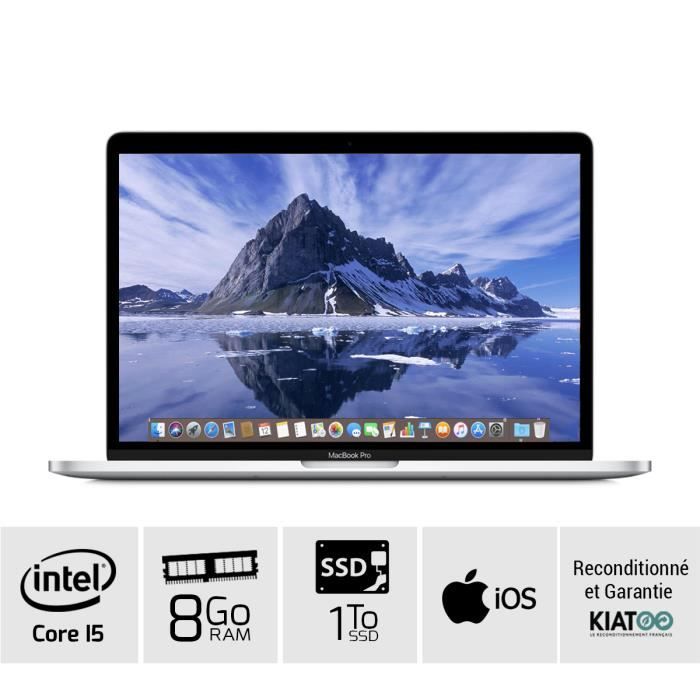 Top achat PC Portable MACBOOK PRO 13 pouces Gris core i5 8 go ram 1 To SSD disque dur clavier QWERTY pas cher