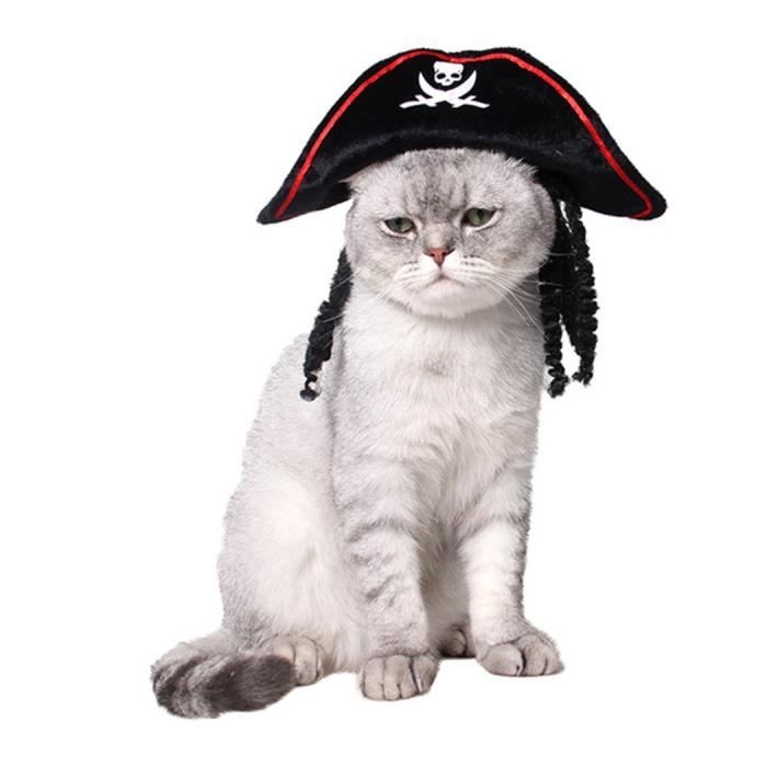 Pirate Bonnet Pour Chat Halloween Vetement Chat Deguisement Chat Chapeau Chaton Chien Chiot Noir Rouge Cdiscount