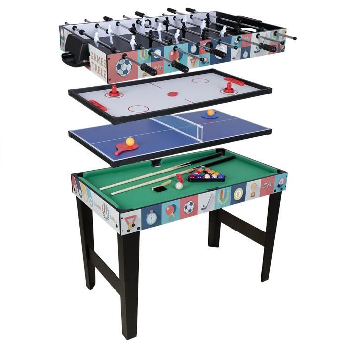Sc0078mx Hlc Table Multi Jeux 4 En 1 4ft Table Billard Babyfoot Hockey De Table Ping Pong Achat Vente Table Multi Jeux Cdiscount