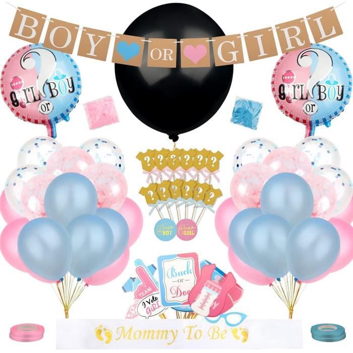 103 Pieces Gender Reveal Party Decoration Baby Shower Decoration Mixte Avec Ballon Banniere Garcon Fille Accessoires Photo Ca 9 Cdiscount Maison