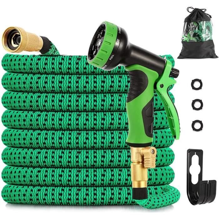 Tuyau Arrosage Extensible 30m XUEMUO - 10 Fonctions, Laiton, Sac Rangement