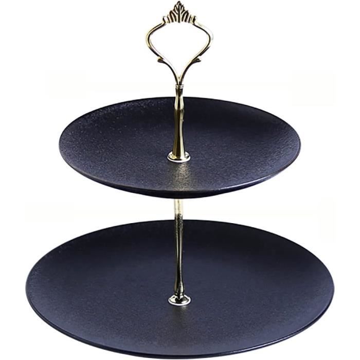 Lot De 3 Présentoirs à Gâteaux Ronds En Acrylique Noir - Tailles 20,3 / 25,4 / 30,5 Cm