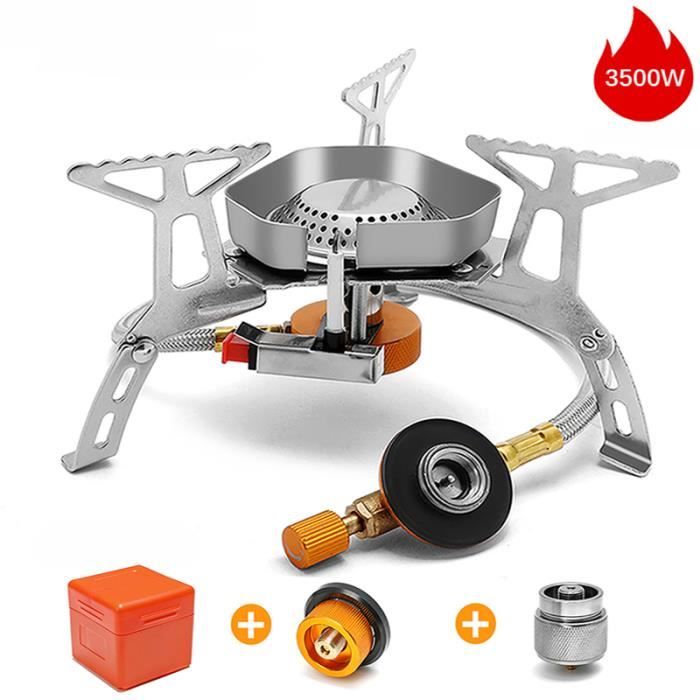 Réchaud De Camping 8,8 KW – Brûleur Fonte 40x40 Cm, Charge Max 100 Kg, Pour Casseroles 50L