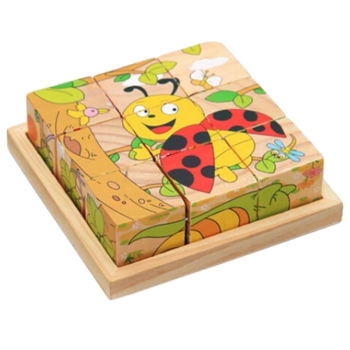 Jouets 3d Puzzle En Bois Jouet Educatif Cube Puzzle Enfant Insectes Achat Vente Puzzle Cdiscount