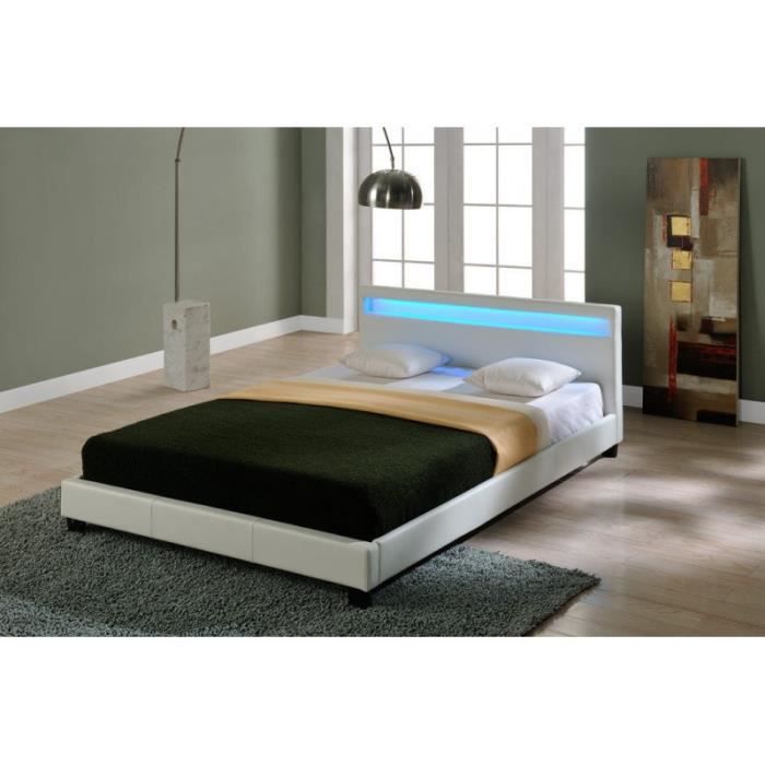 Lit Led 140×200 Blanc