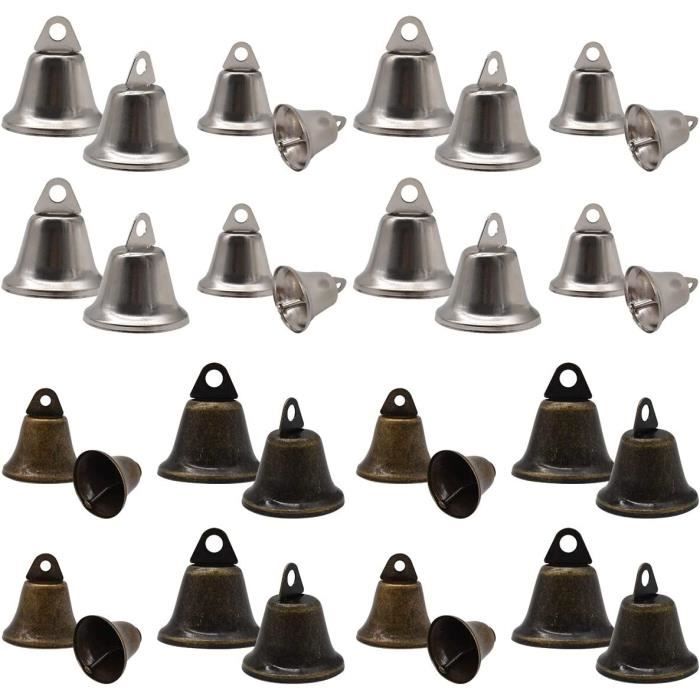 20 Mini Clochettes De Noël Vintage En Métal Bronze – Déco DIY Pour Sapin, Couronne, Mariage, Carillon éolien | Petites Cloches Artisanales Son Clair - 9