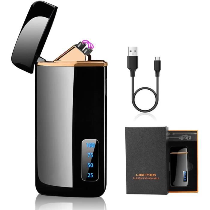 Briquet électrique à arc double plasma USB sans flamme créatif 2024, briquet à cigarette en métal