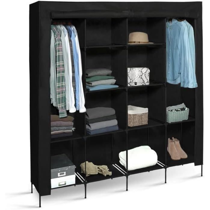 Grande Armoire Portative Penderie – Rangement De Vêtements 169cm