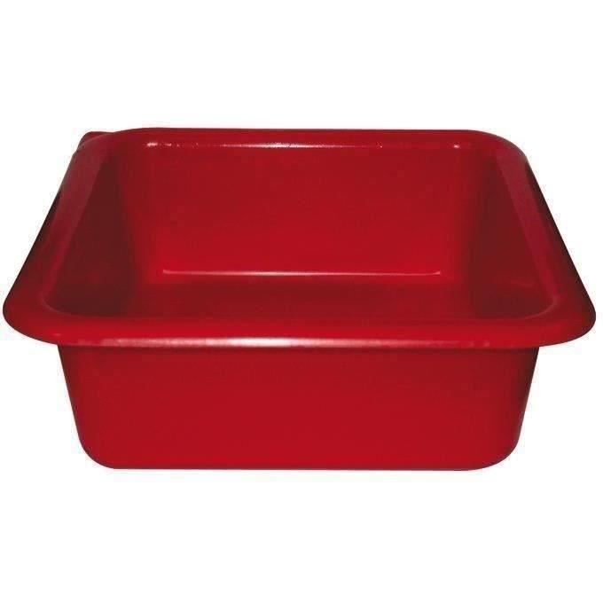 Cuvette carrée - 29 cm - 5.5 L - rouge