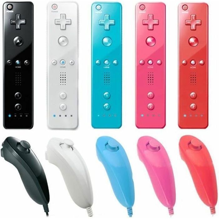 2in1 Manette avec Motion Plus et Nunchuk avec Etui pour Nintendo Wii