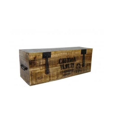 Grande Malle De Rangement En Bois Style Industr Achat Vente