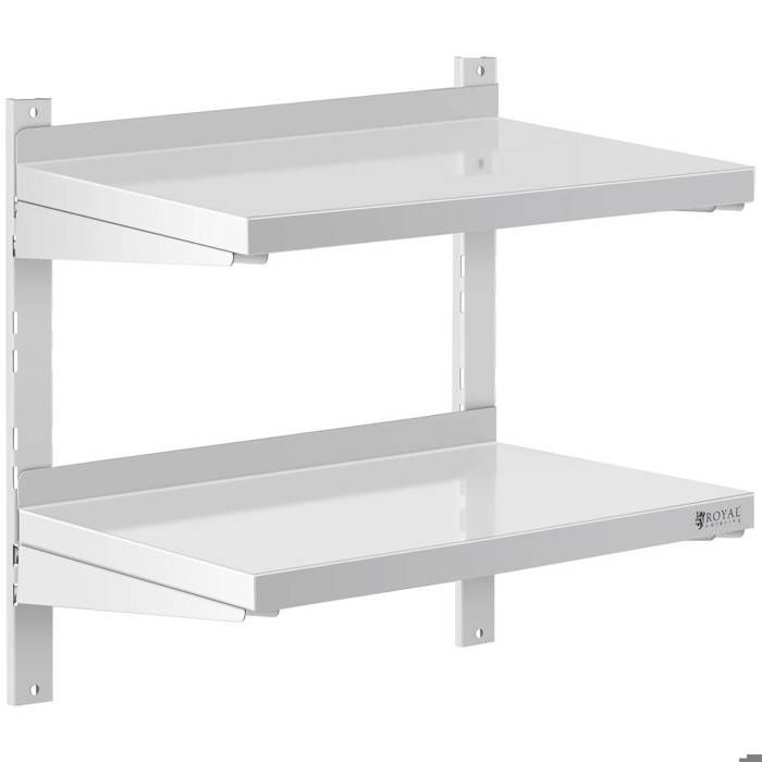 etagere murale flottante metal inox cuisine 2 tablettes 60x40x35cm max 40kg cdiscount maison