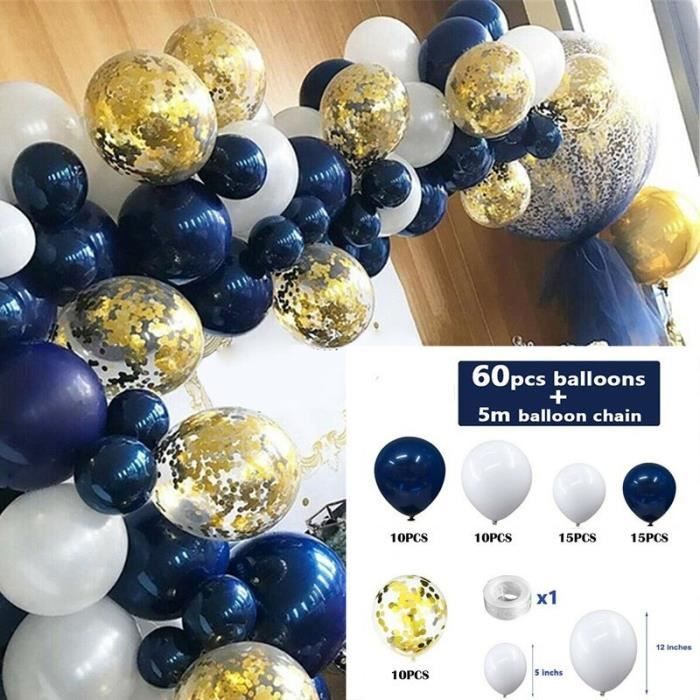 10pcs Ballons Confettis Bleu et Argent pour Anniversaire ou Mariage  Décoratif, Ballon de Latex de 12 Pouces, 5 Bl - Cdiscount Maison