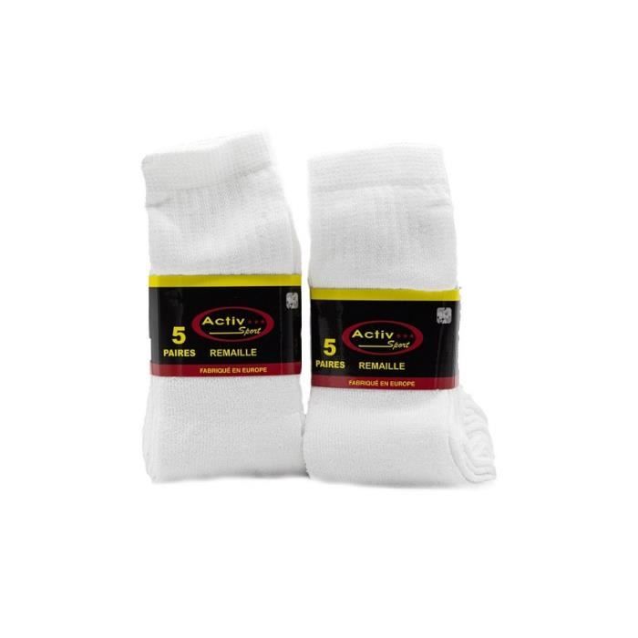 LLot de 10 paires de chaussettes de sport blanche 43-46 - Cdiscount Sport