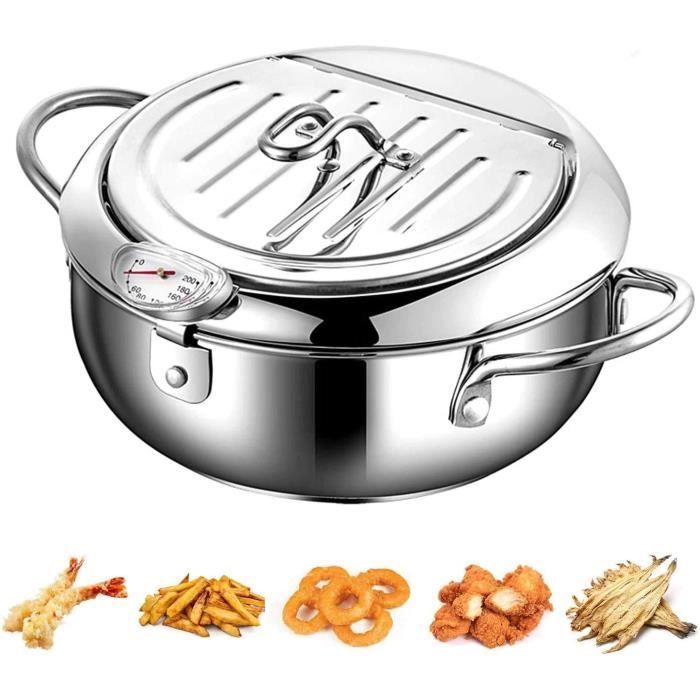Saltlas Friteuse Tempura Extra Large Avec Couvercle, En Acier