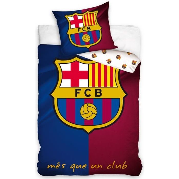 MESSI Housse DE Couette Parure DE LIT FC Barcelone Barca Club 100% Coton