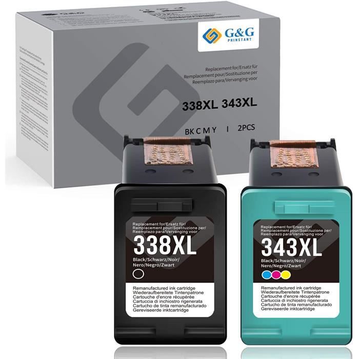 G&G 302XL Cartouches d'encre Compatibles avec HP 302 XL Haute Capacité /  Lot de 2 Zwart