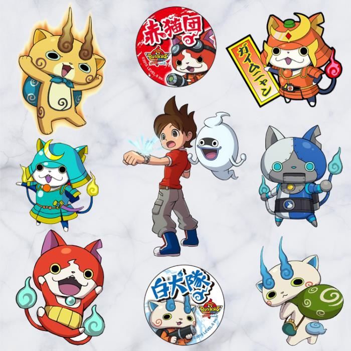 Yo Kai Watch Jibanyan Komansan Stickers Decoration Murale Salon Chambre Enfants Achat Vente Stickers Cdiscount