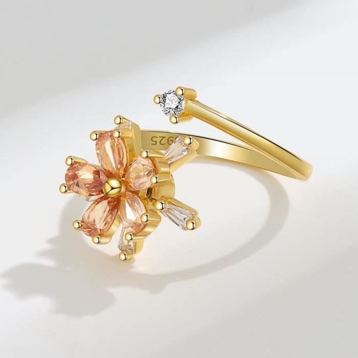 Bague Femme Bijoux Bague en Acier Inoxydable Fleur Abeille Fleur Zircon Bague Femme anxiete Bague Anti Stress Bague Pression Bague Achat Vente bracelet gourmette Bague Femme Bijoux Bague en Femme