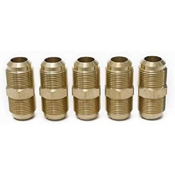 3 Raccords En Laiton 1/4" X 3/8" - Raccords De Tube évasé Pour Systèmes Hydrauliques Ou Gaz