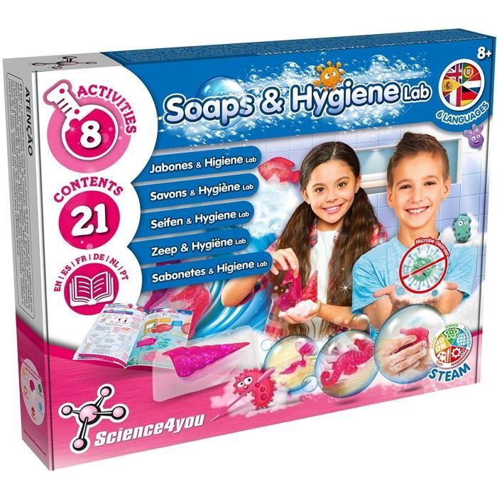 Laboratoire des savons kit fabrication savon pour enfants 8 ans, fait 7+  savons avec moule silicone de conquillage, experiences sc - Cdiscount Au  quotidien