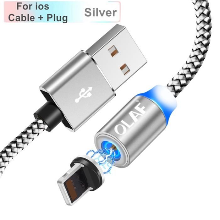 Câble magnétique USB Micro et Type C pour recharge rapide et