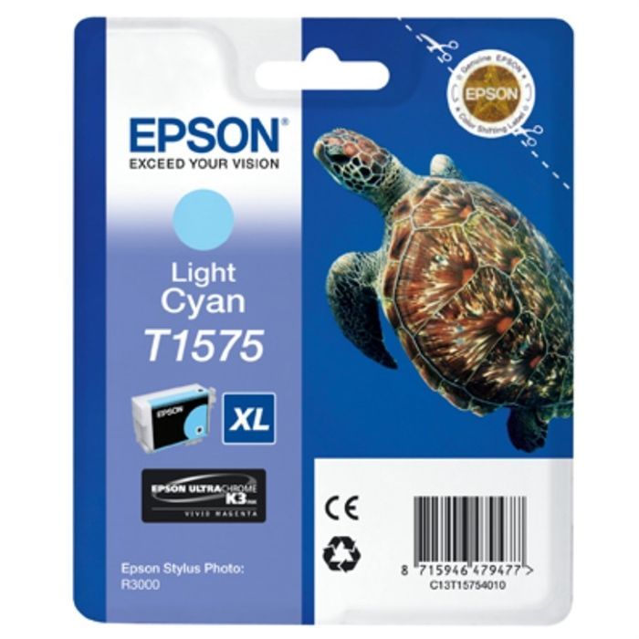 Epson T1575 25.9 ml cyan originale blister cartouche d'encre pour Stylus Photo R3000 - vue 3
