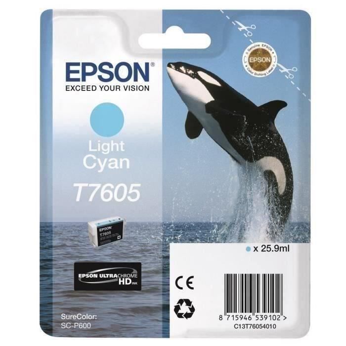EPSON Cartouche dencre T7605 Cyan clair - Orque  (C13T76054010)