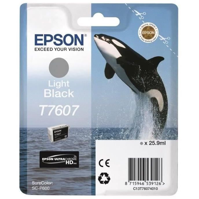EPSON Cartouche dencre T7607 Noir clair - Orque (C13T76074010)