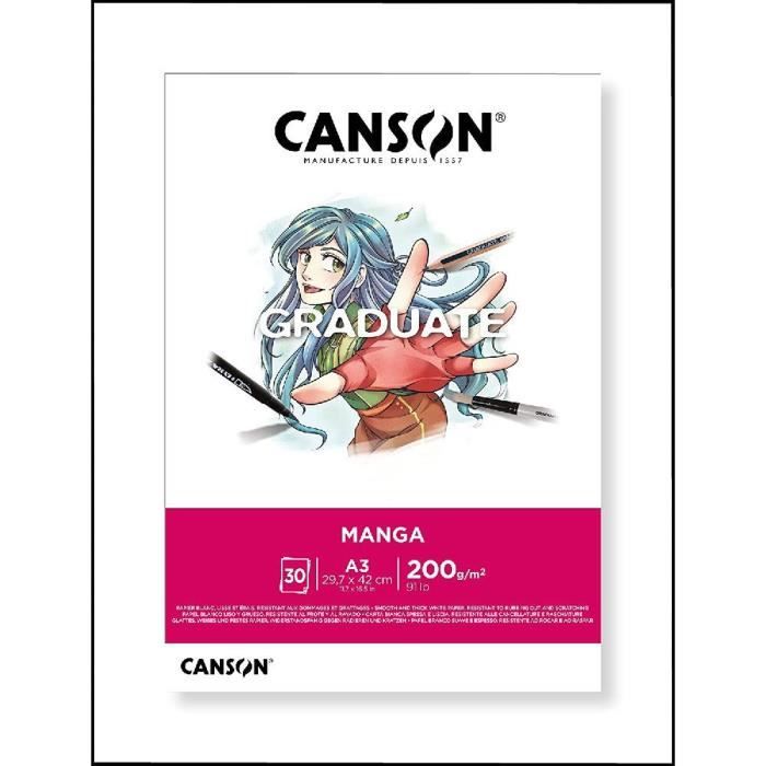 Bloc 'Graduate Manga' 30 feuilles format A3 de Canson