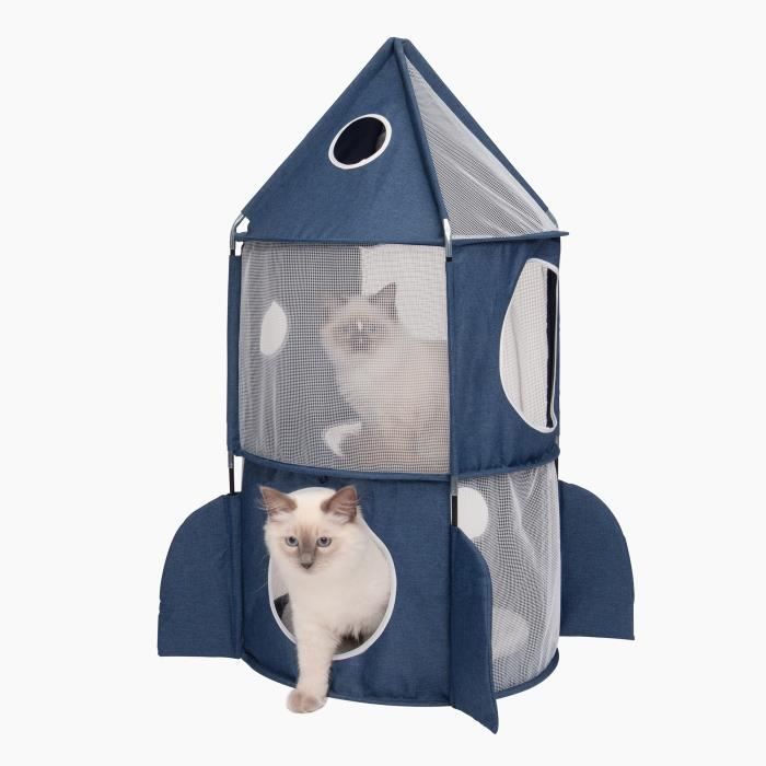 CAT IT Tour à chat Fusée Vesper Rocket Ship - Bleu