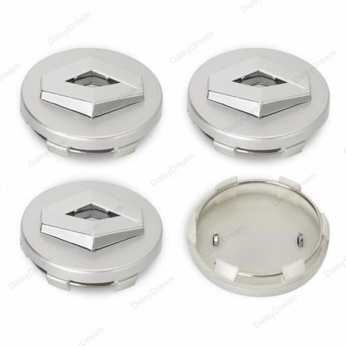 4pcs 68mm Ton Argent Clips 4 Dia PNEUS ROUES ENJOLIVEURS
