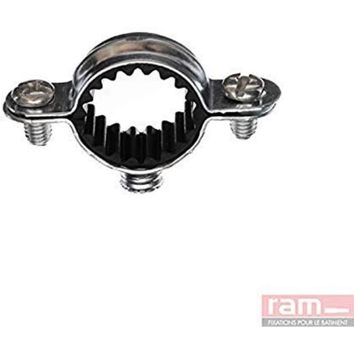 Ramclip Simple 16mm Gris - Lot De 100 | Fixation Gainets Et Tubes | Fabrication Française