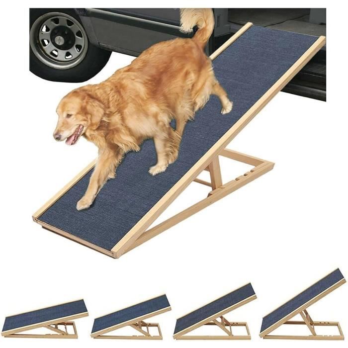 Comparer les prix de Rampes Animaux, Rampe pliable pour chien, 100x40x30-40-50-60cm de hauteur, 4 Réglable en hauteur, escalier pour chien