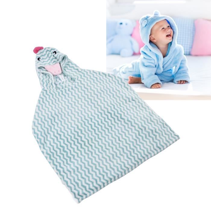 Serviette Capuche Bébé Serviettes à Capuche Bébé WRQIOO - Lot De 2 - Motifs Éléphant Et Ours - 80x80 Cm - Polaire Corail Ultra Douce - Pour Nouveau-né Serviette Bain Bébé 80x80cm