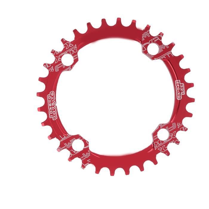 Plateau Narrow-Wide Pour Vélo De Route - 110 BCD, 151.86 Mm, Alliage Aluminium CNC Rouge - Compatible 8 à 12 Vitesses