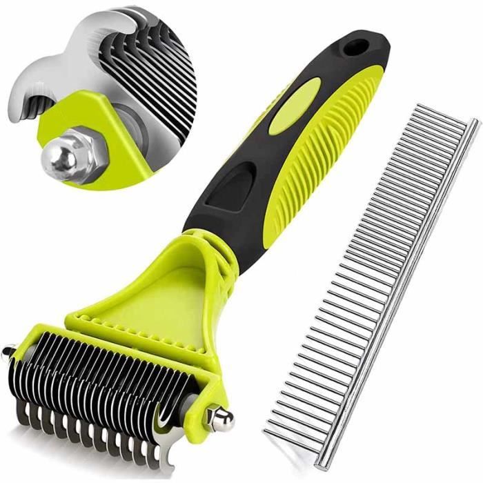 Comparer les prix de Coat King Brosse Chiens et Chats,Brosse de Toilettage pour Chien et Outil de Démêlage pour Démêler Les Poils et sous-Poil Détachés