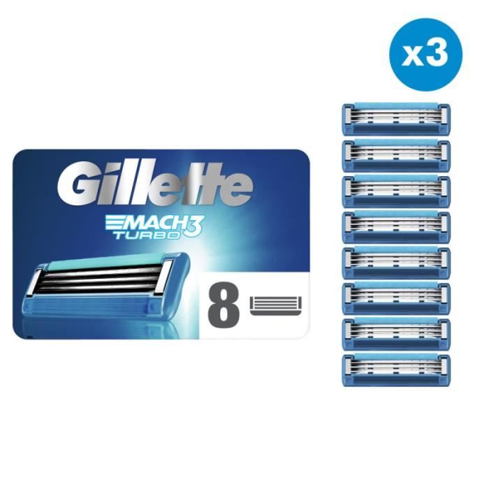 Lames De Rasoir Gillette Mach 3 - Lot De 12 Pièces Neuves, Emballage D'origine