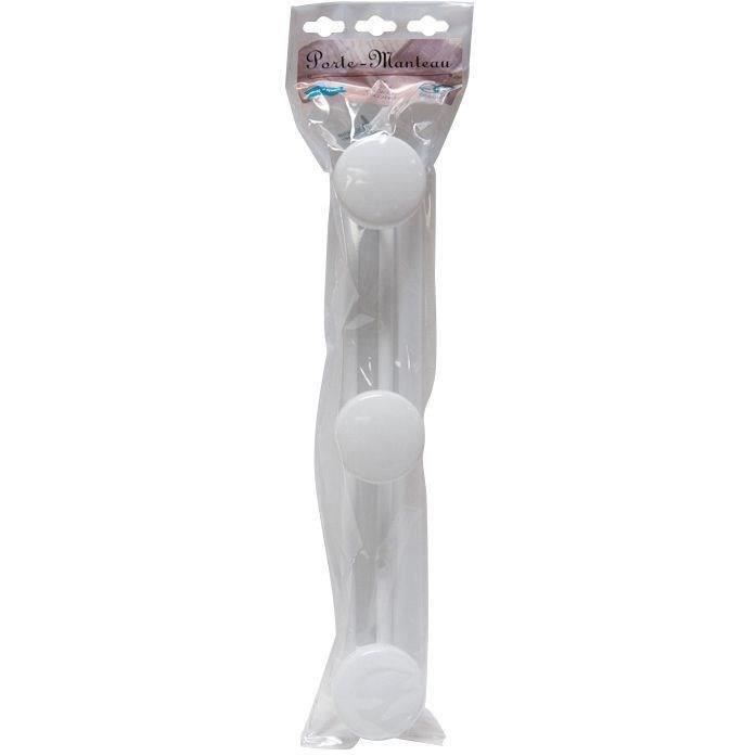 Patère 3 têtes laquée - blanc