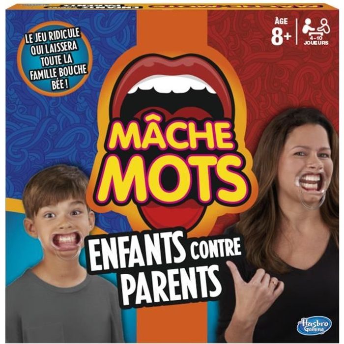 Mache-Mots - Hasbro Gaming - Enfants Contre Parents - Jeu de societe pour la famille - Jeu de platea