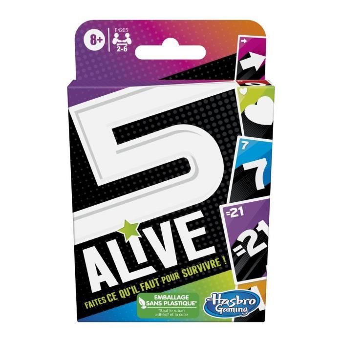 Jeu de cartes stratégique familial - HASBRO - 5 Alive - Jeu rapide et imprévisible