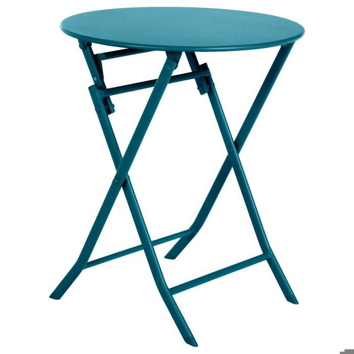 Table De Jardin Ronde Hesperide 60 Cm Greensboro Bleu Canard
