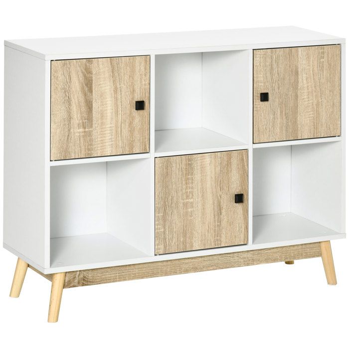 HOMCOM - Meuble de rangement - Panneaux de particules - 96x30x75cm - Bois naturel