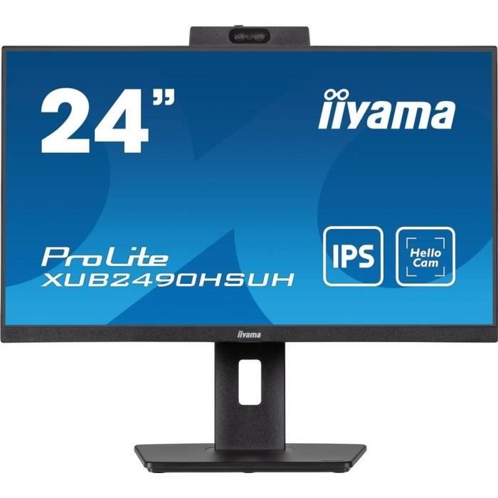 Écran PC IIYAMA XUB2490HSUH B1 23 8 FHD IPS 100Hz Webcam intégrée