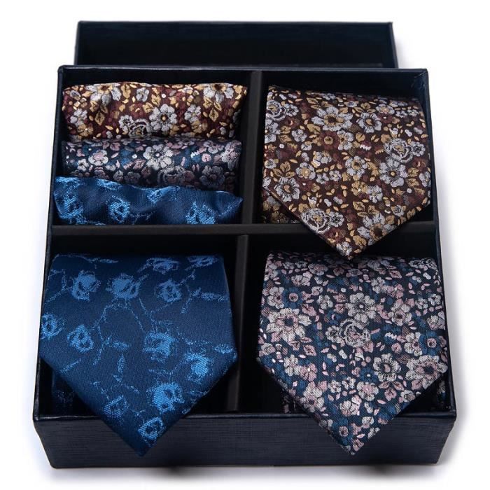Cravate Et Pochette Homme The Riding Stock Market – Noir Et Or Motif Géométrique – Coton