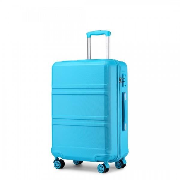 Kono Valise de Voyage Trolley Rigide en ABS avec Bagages à Main et Bagages à Main 4 roulettes et Serrure TSA à la Mode R-bleu